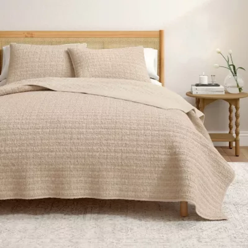 Linery Cotton Waffle Weave 3-pc. Quilt Set