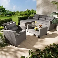 Baxton Studio Darian Rattan 4-Piece Patio Set
