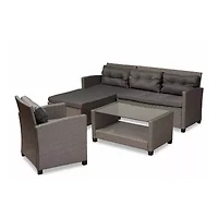 Baxton Studio Darian Rattan 4-Piece Patio Set