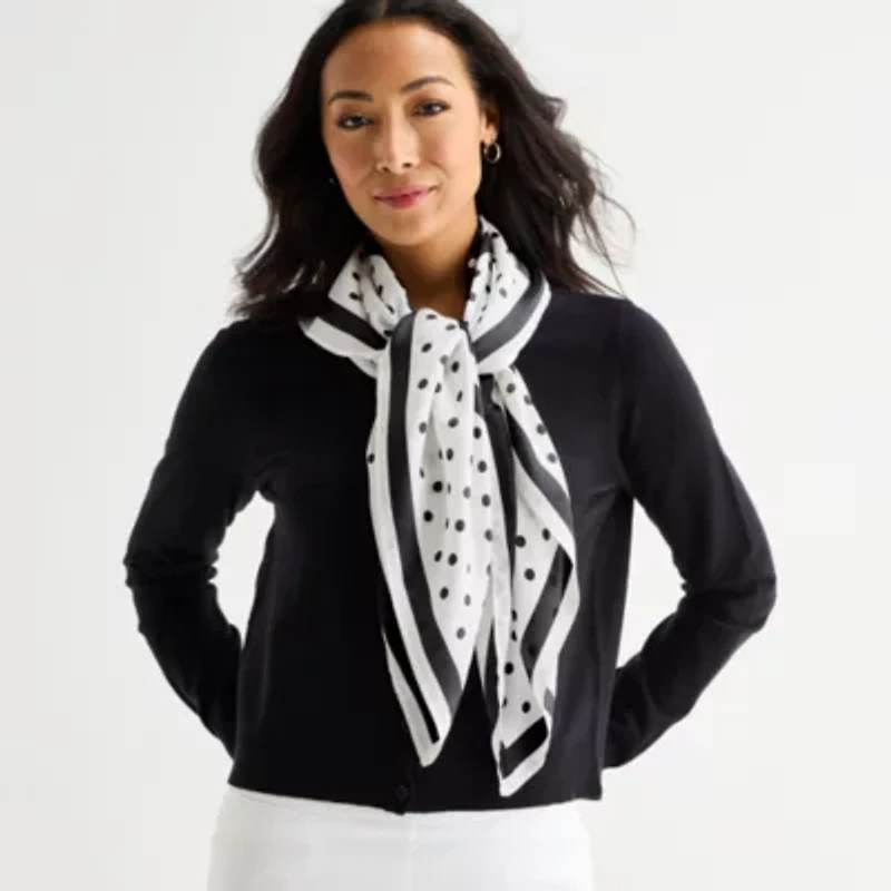 Liz Claiborne Black Dots Square Scarf
