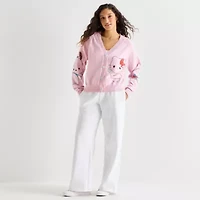 Womens Long Sleeve Button Hello Kitty Juniors Cardigan