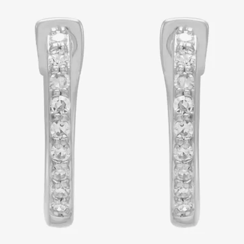 Limited Quantities! Womens Diamond Accent Natural White Diamond 14K Gold 9.5mm Hoop Earrings