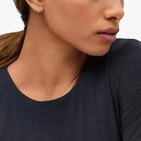 Limited Quantities! Womens Diamond Accent Natural White Diamond 14K Gold 9.5mm Hoop Earrings