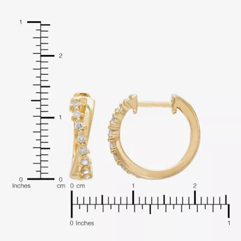 Limited Quantities! Womens 1/6 CT. T.W. Natural White Diamond 14K Gold 14.7mm Hoop Earrings