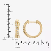 Limited Quantities! Womens 1/6 CT. T.W. Natural White Diamond 14K Gold 14.7mm Hoop Earrings