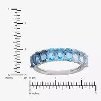 Limited Quantities! Womens 5MM Genuine Blue Topaz Sterling Silver Band