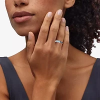 Limited Quantities! Womens 5MM Genuine Blue Topaz Sterling Silver Band