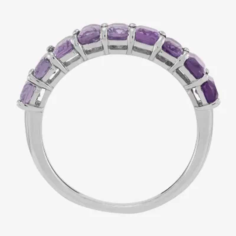 Limited Quantities! Womens 5MM Genuine Purple Amethyst Sterling Silver Band