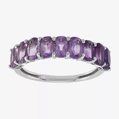 Limited Quantities! Womens 5MM Genuine Purple Amethyst Sterling Silver Band