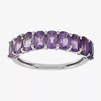 Limited Quantities! Womens 5MM Genuine Purple Amethyst Sterling Silver Band