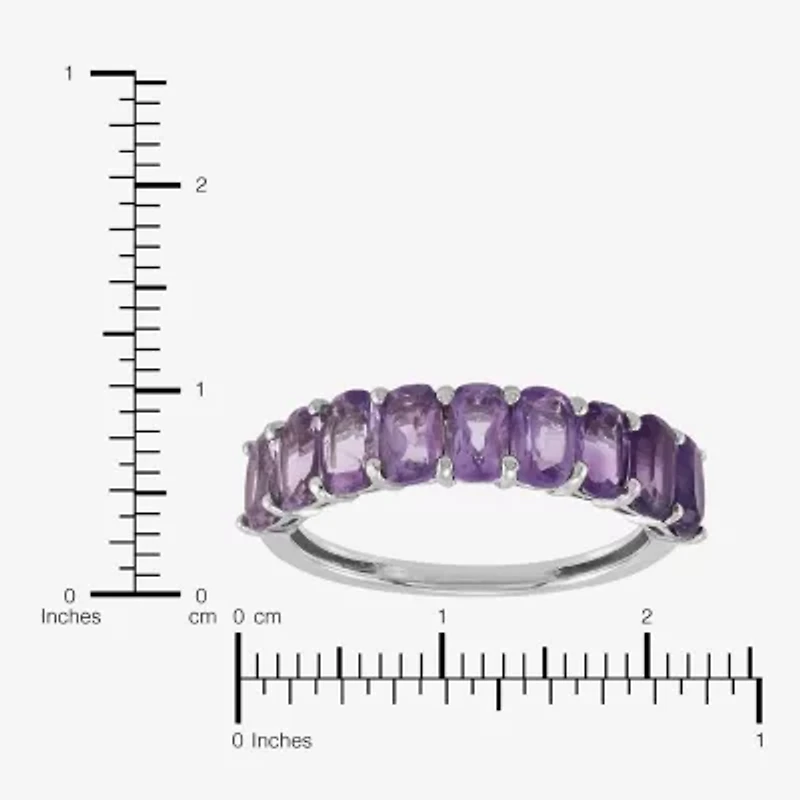 Limited Quantities! Womens 5MM Genuine Purple Amethyst Sterling Silver Band