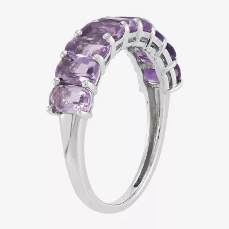 Limited Quantities! Womens 5MM Genuine Purple Amethyst Sterling Silver Band