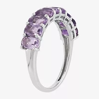 Limited Quantities! Womens 5MM Genuine Purple Amethyst Sterling Silver Band