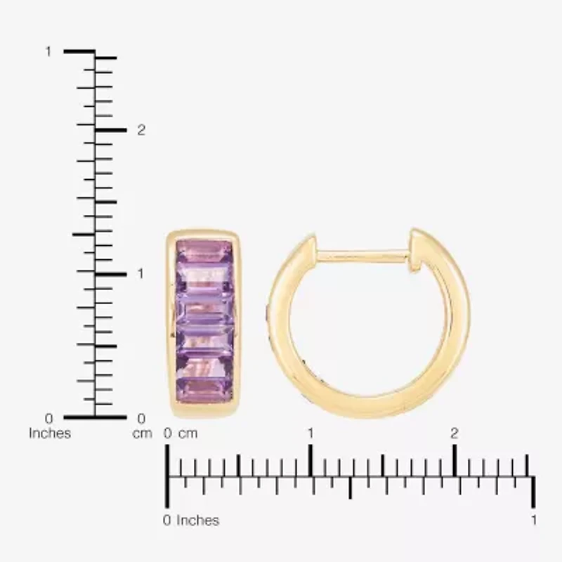 Limited Quantities! Womens Genuine Purple Amethyst 14K Gold 12.5mm Hoop Earrings