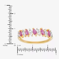 Limited Quantities! Womens 5.5MM Lab Created Red Ruby 14K Gold Over Silver Band