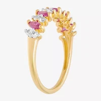 Limited Quantities! Womens 5.5MM Lab Created Red Ruby 14K Gold Over Silver Band