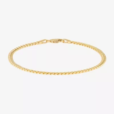 Made in Italy Womens 14K Gold 7.5 Inch Hollow Chain Bracelet