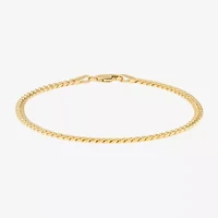 Made in Italy Womens 14K Gold 7.5 Inch Hollow Chain Bracelet
