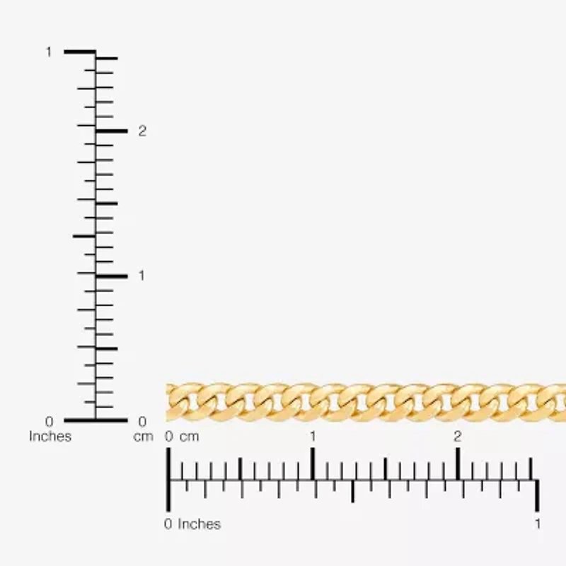 Made in Italy Womens 14K Gold 7.5 Inch Hollow Chain Bracelet