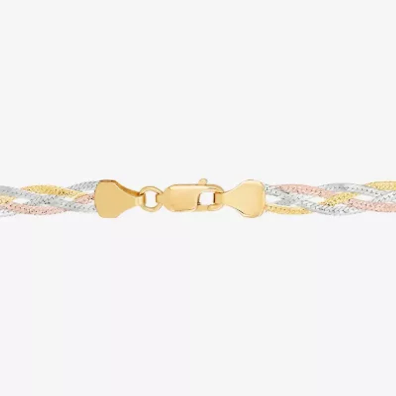 Made in Italy Womens 14K Gold 7.5 Inch Herringbone Chain Bracelet