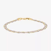 Made in Italy Womens 14K Gold 7.5 Inch Herringbone Chain Bracelet