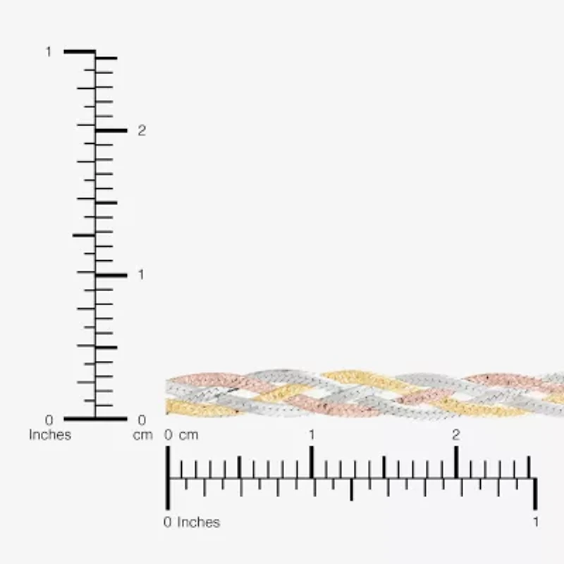 Made in Italy Womens 14K Gold 7.5 Inch Herringbone Chain Bracelet