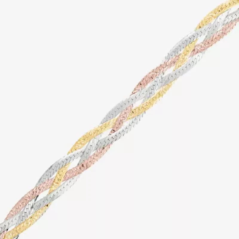 Made in Italy Womens 14K Gold 7.5 Inch Herringbone Chain Bracelet