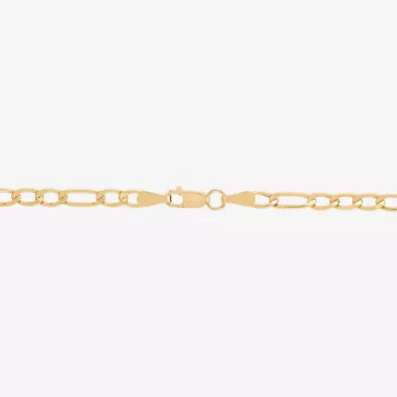 Bonded Brilliance Womens 14K Gold Over Silver 18 Inch Figaro Chain Necklace