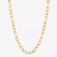 Bonded Brilliance Womens 14K Gold Over Silver 18 Inch Figaro Chain Necklace
