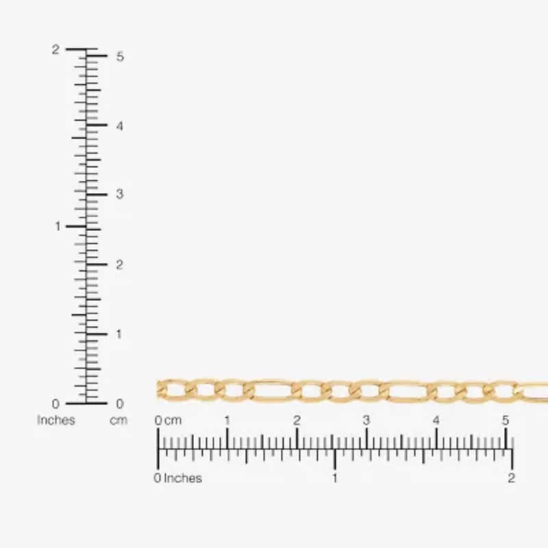 Bonded Brilliance Womens 14K Gold Over Silver 18 Inch Figaro Chain Necklace