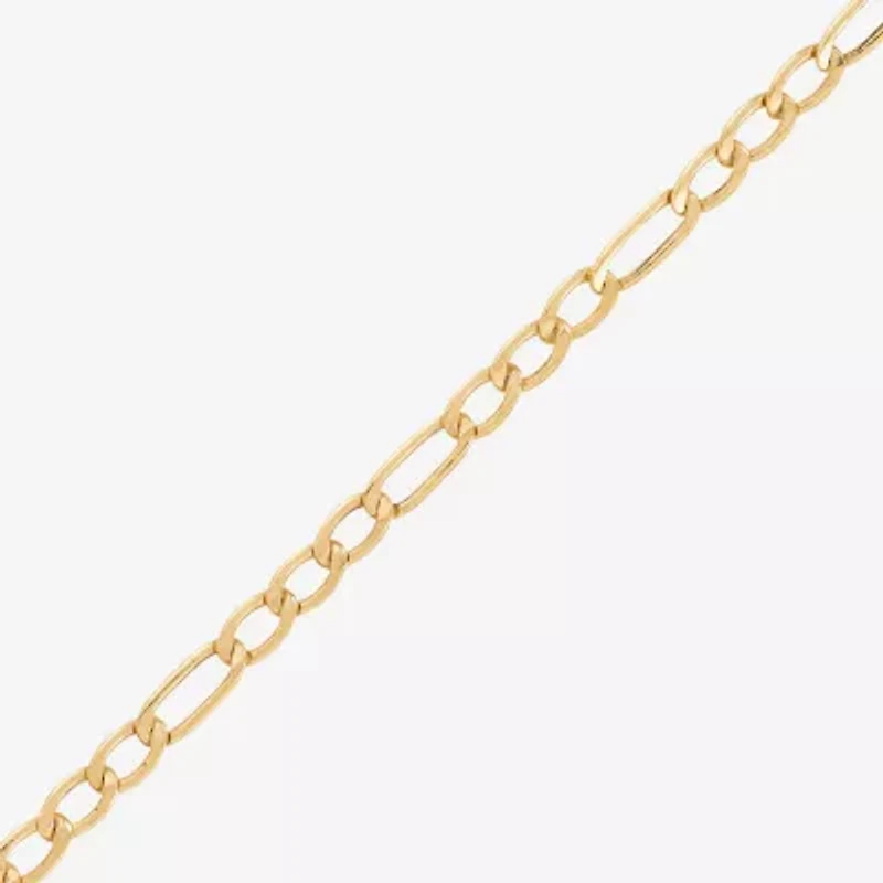 Bonded Brilliance Womens 14K Gold Over Silver 18 Inch Figaro Chain Necklace