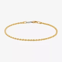 Bonded Brilliance Womens 7.5 Inch Solid Rope Chain Bracelet