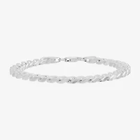 Mens Sterling Silver 8 1/2 Inch Solid Curb Chain Bracelet