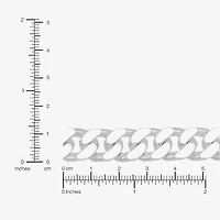 Mens Sterling Silver 8 1/2 Inch Solid Curb Chain Bracelet