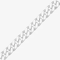 Mens Sterling Silver 8 1/2 Inch Solid Curb Chain Bracelet