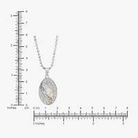 Praying Medal Mens 14K Gold Over Silver Oval 18 Inch Pendant Necklace