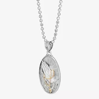 Praying Medal Mens 14K Gold Over Silver Oval 18 Inch Pendant Necklace