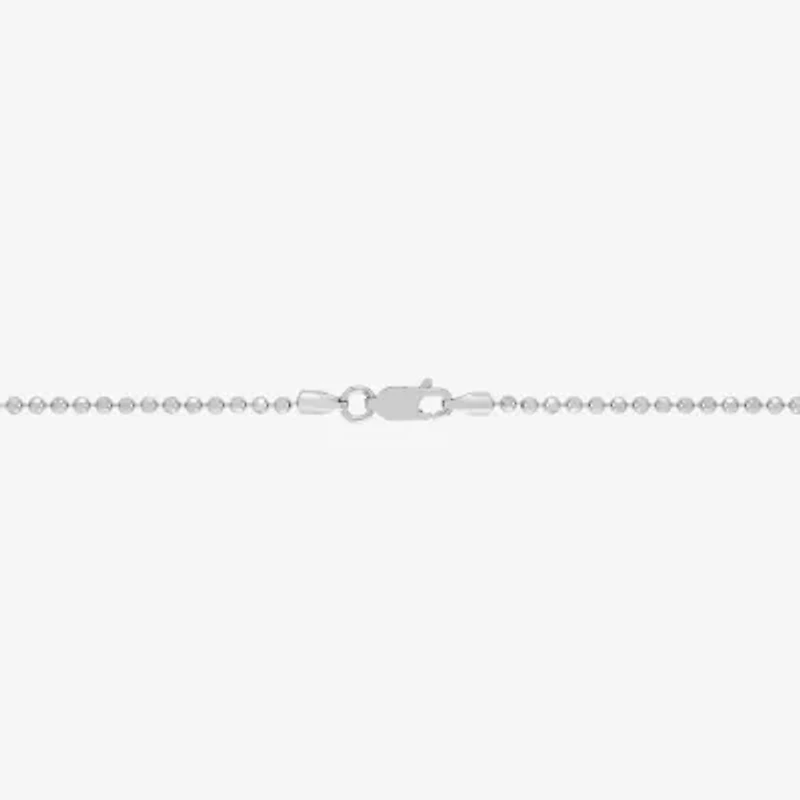 Mens Sterling Silver Oval 18 Inch Pendant Necklace