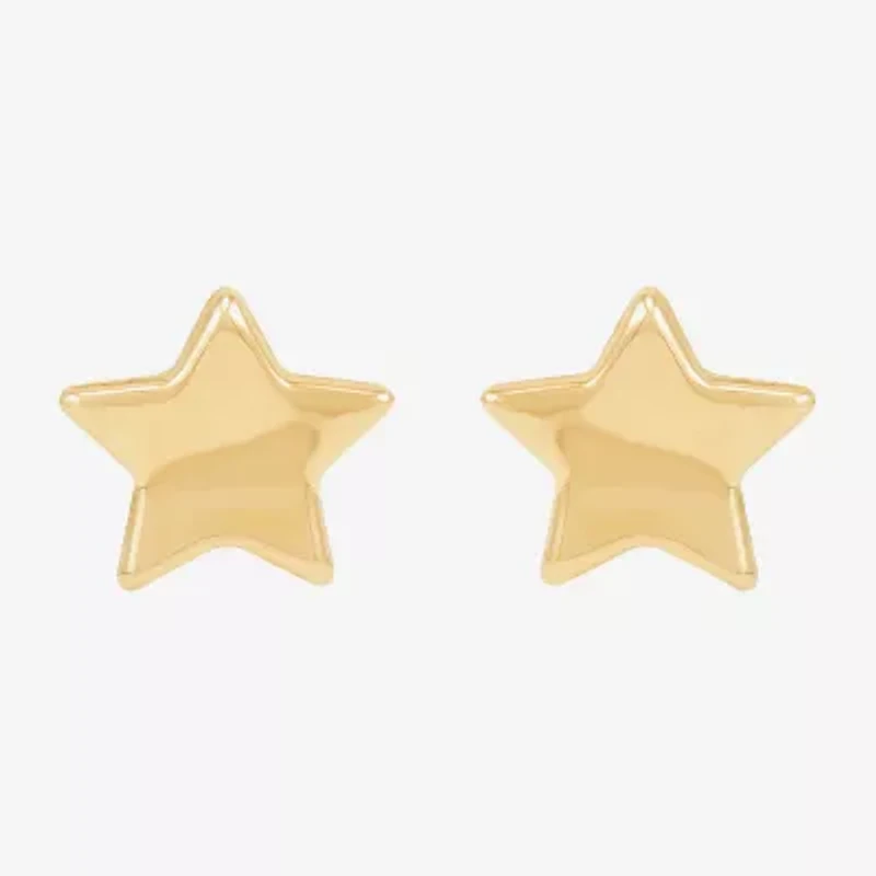 Limited Quantities! 14K Gold 11.2mm Star Stud Earrings