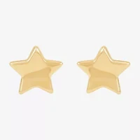 Limited Quantities! 14K Gold 11.2mm Star Stud Earrings