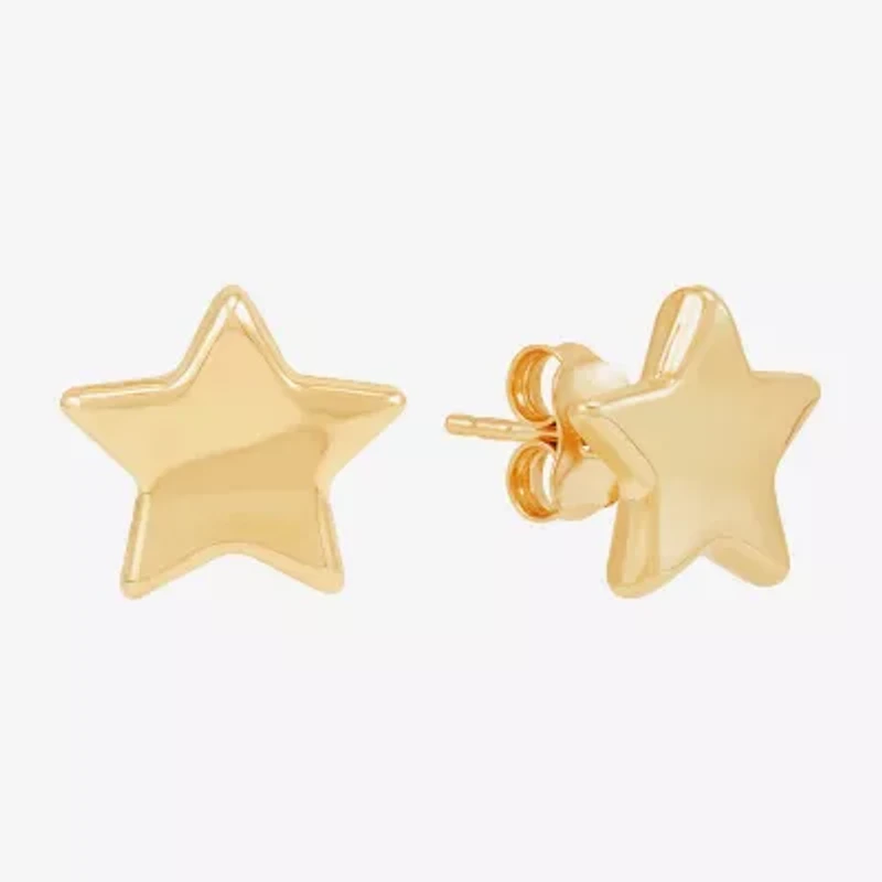 Limited Quantities! 14K Gold 11.2mm Star Stud Earrings