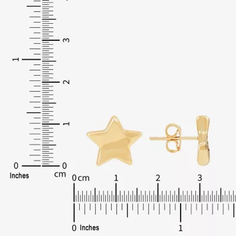 Limited Quantities! 14K Gold 11.2mm Star Stud Earrings