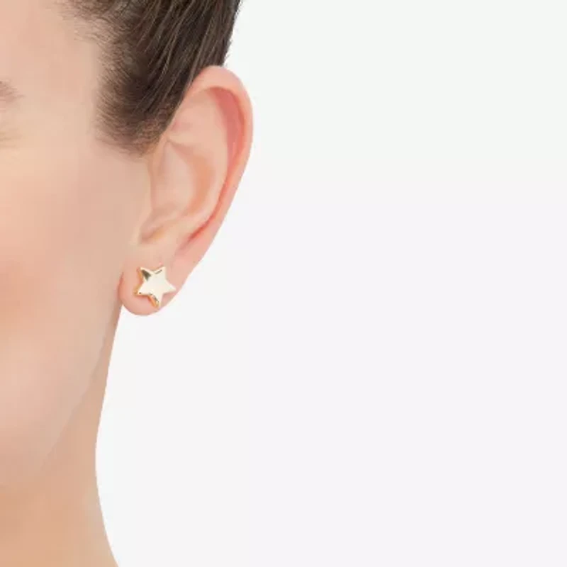 Limited Quantities! 14K Gold 11.2mm Star Stud Earrings
