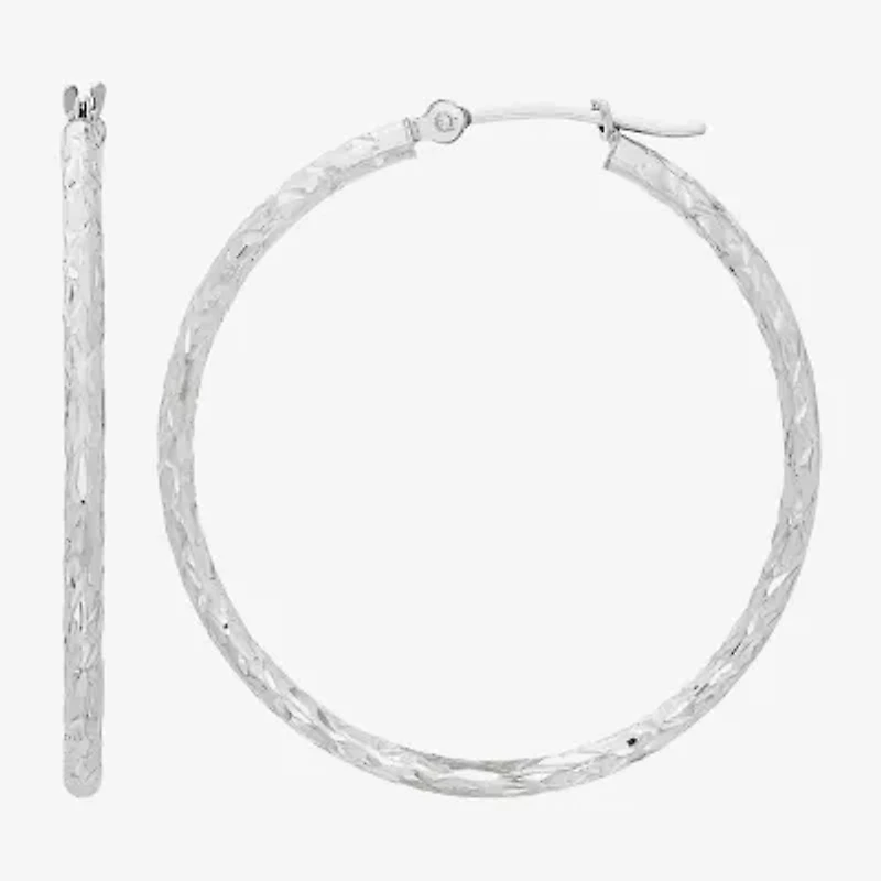 Limited Quantities! Womens 10K Gold 35mm Hoop Earrings