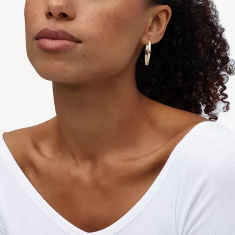 Limited Quantities! Womens 14K Gold 35mm Hoop Earrings