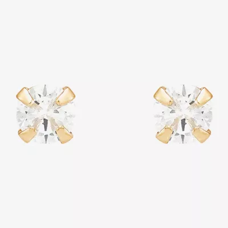Limited Quantities! Girls White Cubic Zirconia 10K Gold 3 Pair Earring Set