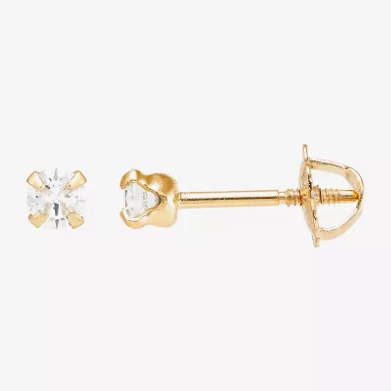 Limited Quantities! Girls White Cubic Zirconia 10K Gold 3 Pair Earring Set