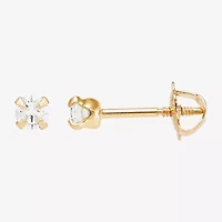 Limited Quantities! Girls White Cubic Zirconia 10K Gold 3 Pair Earring Set