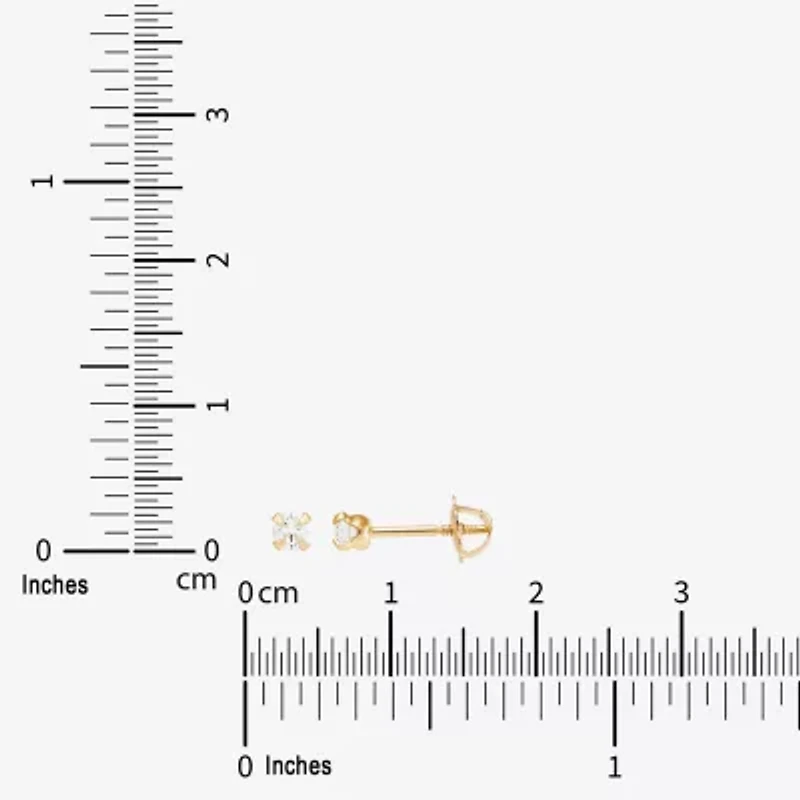 Limited Quantities! Girls White Cubic Zirconia 10K Gold 3 Pair Earring Set