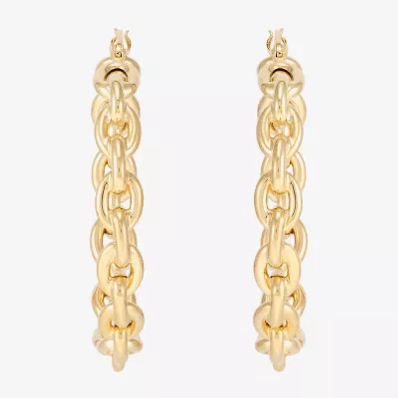 Limited Quantities! Womens 14K Gold 35mm Hoop Earrings